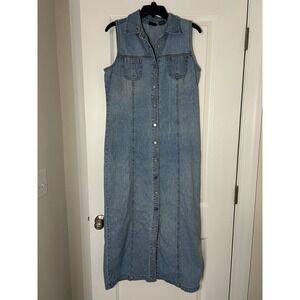 NY Jeans Vintage Denim Dress‎ Maxi Size 10